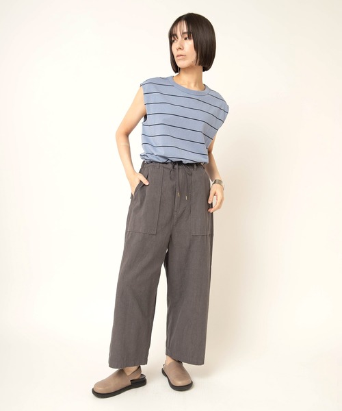 RNA-N(アールエヌエーエヌ)の「R4467 ムラ染めワイドアンクルパンツ(その他パンツ・レディース・カーキ/グレー系その他/ベージュ・FREE)」の8枚目の写真