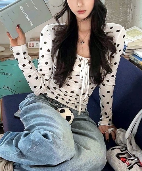 SHEENA（シーナ）の「フロントリボンドットシアーロンT（Tシャツ/カットソー・レディース・ホワイト・M）」の13枚目の写真