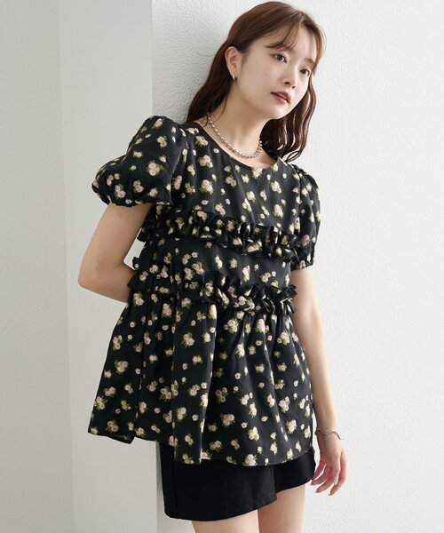 mystic（ミスティック）の「《@____ri__125 セレクト/WHT》オーガンジーフラワーブラウス（シャツ/ブラウス・レディース・ホワイト/ブラック・FREE）」の20枚目の写真