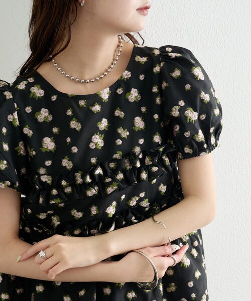 mystic（ミスティック）の「《@____ri__125 セレクト/WHT》オーガンジーフラワーブラウス（シャツ/ブラウス・レディース・ホワイト/ブラック・FREE）」の21枚目の写真