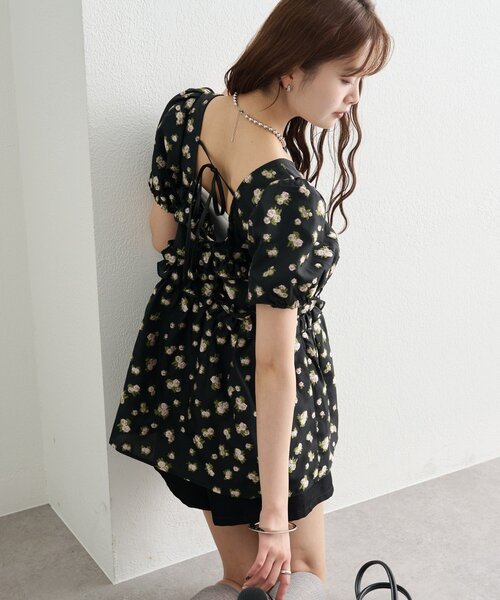 mystic（ミスティック）の「《@____ri__125 セレクト/WHT》オーガンジーフラワーブラウス（シャツ/ブラウス・レディース・ホワイト/ブラック・FREE）」の22枚目の写真