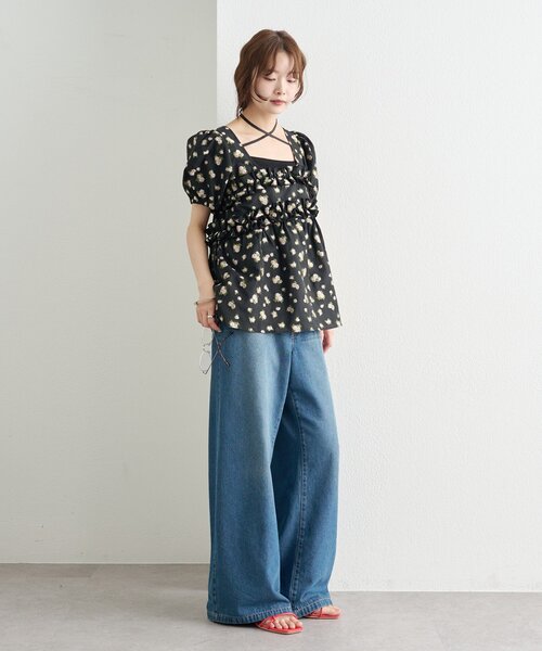 mystic(ミスティック)の「《@____ri__125 セレクト/WHT》オーガンジーフラワーブラウス(シャツ/ブラウス・レディース・ホワイト/ブラック/オフホワイト・FREE)」の10枚目の写真