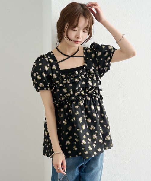 mystic(ミスティック)の「《@____ri__125 セレクト/WHT》オーガンジーフラワーブラウス(シャツ/ブラウス・レディース・ホワイト/ブラック/オフホワイト・FREE)」の16枚目の写真