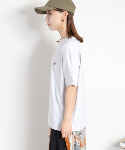 BEVERLY HILLS POLO CLUB(ビバリーヒルズポロクラブ)の「【BEVERLY HILLS POLO CLUB】ワンポイント刺繍ショートスリーブTee(Tシャツ/カットソー・レディース・オートミール/ブラック/ホワイト/ブルー・L/M)」の10枚目の写真