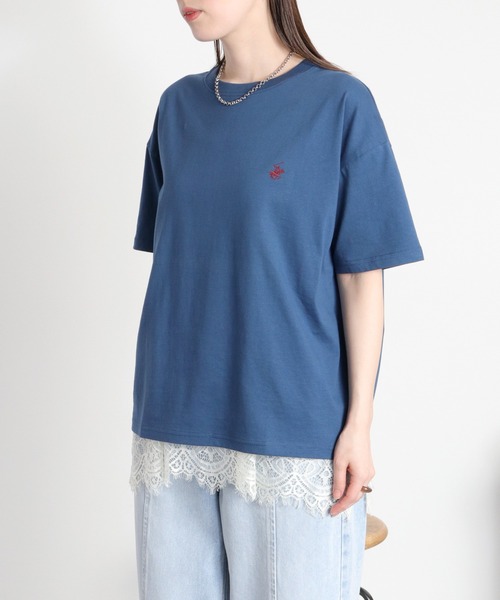 BEVERLY HILLS POLO CLUB(ビバリーヒルズポロクラブ)の「【BEVERLY HILLS POLO CLUB】ワンポイント刺繍ショートスリーブTee(Tシャツ/カットソー・レディース・オートミール/ブラック/ホワイト/ブルー・L/M)」の22枚目の写真