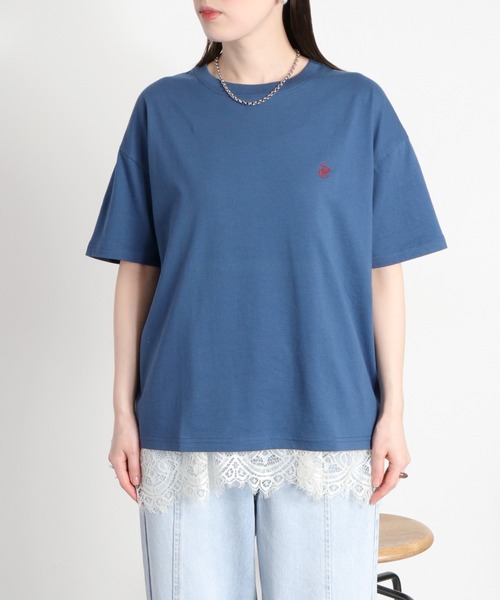 BEVERLY HILLS POLO CLUB(ビバリーヒルズポロクラブ)の「【BEVERLY HILLS POLO CLUB】ワンポイント刺繍ショートスリーブTee(Tシャツ/カットソー・レディース・オートミール/ブラック/ホワイト/ブルー・L/M)」の21枚目の写真