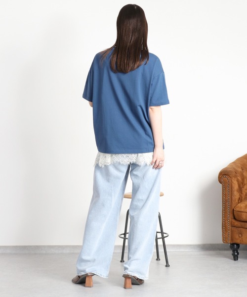 BEVERLY HILLS POLO CLUB(ビバリーヒルズポロクラブ)の「【BEVERLY HILLS POLO CLUB】ワンポイント刺繍ショートスリーブTee(Tシャツ/カットソー・レディース・オートミール/ブラック/ホワイト/ブルー・L/M)」の18枚目の写真