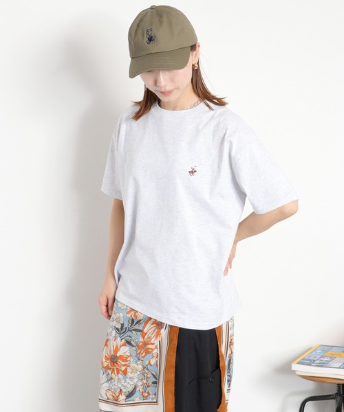 BEVERLY HILLS POLO CLUB(ビバリーヒルズポロクラブ)の「【BEVERLY HILLS POLO CLUB】ワンポイント刺繍ショートスリーブTee(Tシャツ/カットソー・レディース・オートミール/ブラック/ホワイト/ブルー・L/M)」の13枚目の写真