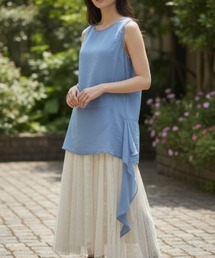 D TECH CREATIVE（ディーテッククリエイティブ）の「【韓国モード/アシンメトリー/後ろ姿映え】サイドドレープ バックオープンブラウス（シャツ/ブラウス）」