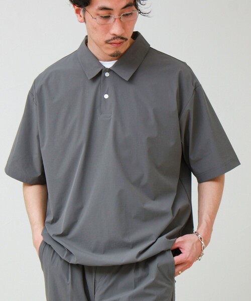 GLOSTER(グロスター)の「【接触冷感/セットアップ着用可能】SoftCool ポロシャツ(ポロシャツ・メンズ・ネイビー/ブラック/グレー・L/M/S)」の2枚目の写真