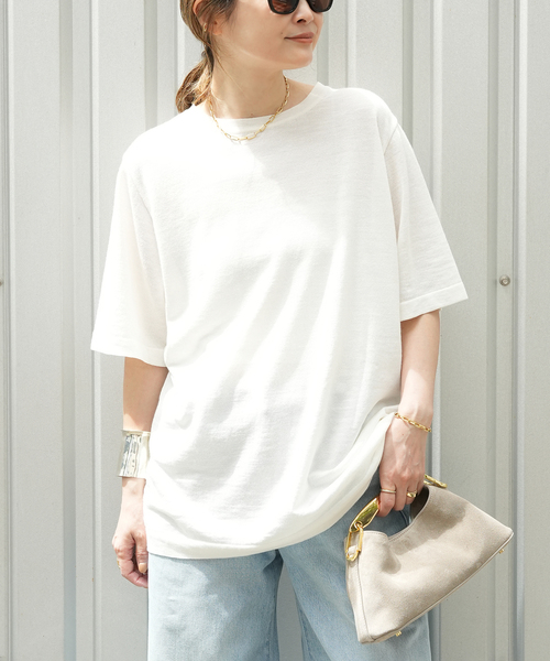 Deuxieme Classe(ドゥーズィエムクラス)の「URBAN クルーネック Tシャツ(ニット/セーター・レディース・ホワイト/ブラウン・FREE)」の21枚目の写真