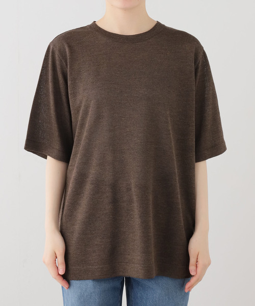 Deuxieme Classe(ドゥーズィエムクラス)の「URBAN クルーネック Tシャツ(ニット/セーター・レディース・ホワイト/ブラウン・FREE)」の15枚目の写真