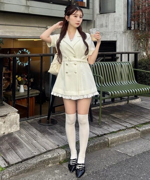 one after another NICE CLAUP(ワンアフターアナザーナイスクラップ)の「【ohana企画】ジャケットミニワンピース(ワンピース・レディース・グレー系その他/ブラック/アイボリー・FREE)」の12枚目の写真