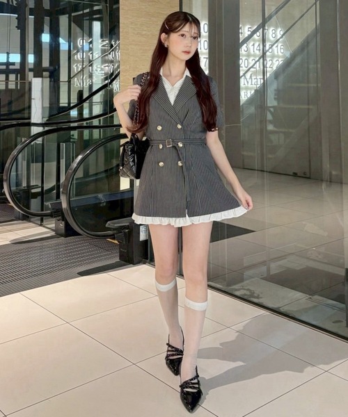 one after another NICE CLAUP(ワンアフターアナザーナイスクラップ)の「【ohana企画】ジャケットミニワンピース(ワンピース・レディース・グレー系その他/ブラック/アイボリー・FREE)」の17枚目の写真
