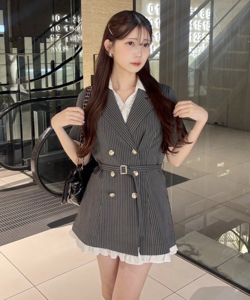 one after another NICE CLAUP(ワンアフターアナザーナイスクラップ)の「【ohana企画】ジャケットミニワンピース(ワンピース・レディース・グレー系その他/ブラック/アイボリー・FREE)」の20枚目の写真