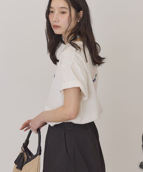 AMERICAN HOLIC（アメリカンホリック）の「STARLY 刺繍ロゴTシャツ（Tシャツ/カットソー・レディース・オフホワイト/モカ/チャコールグレー・M/L）」の13枚目の写真