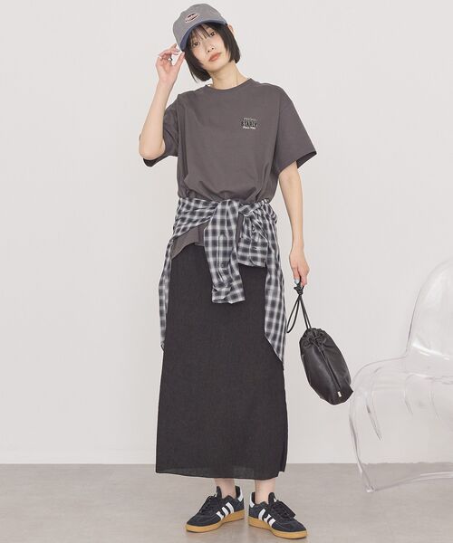AMERICAN HOLIC（アメリカンホリック）の「STARLY 刺繍ロゴTシャツ（Tシャツ/カットソー・レディース・オフホワイト/モカ/チャコールグレー・M/L）」の22枚目の写真
