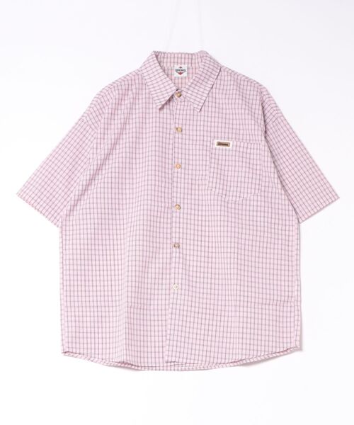 HOOK(フック)の「チェーン付きネクタイ&半袖グリッドチェックシャツ (SS)(シャツ/ブラウス・メンズ・ピンク/チョコ/グリーン・FREE)」の7枚目の写真