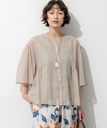 ソフトシアーフィルム フレアシルエット 2WAY ブラウス