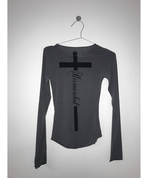 THEAIRTOWN(ジエアタウン)の「caffeine cross hole top(Tシャツ/カットソー・レディース・ネイビー/ブラック/ホワイト・FREE)」の6枚目の写真
