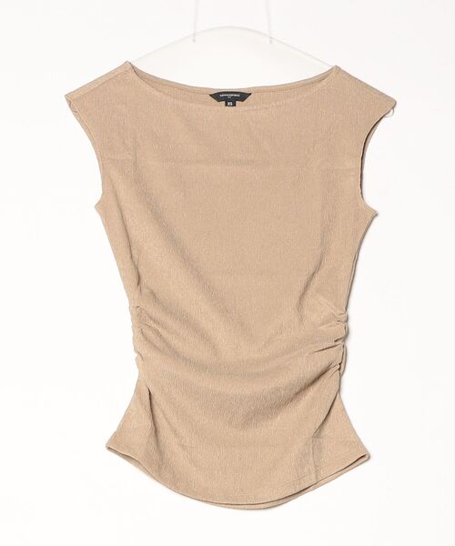 BANANA REPUBLIC FACTORY STORE(バナナリパブリック ファクトリーストア)の「BANANA REPUBLIC FACTORY STORE テクスチャード スモックド ルーシュトップス(Tシャツ/カットソー・レディース・ベージュ/ホワイト・L/M/S/XS)」の4枚目の写真
