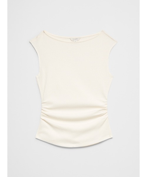 BANANA REPUBLIC FACTORY STORE(バナナリパブリック ファクトリーストア)の「BANANA REPUBLIC FACTORY STORE テクスチャード スモックド ルーシュトップス(Tシャツ/カットソー・レディース・ベージュ/ホワイト・L/M/S/XS)」の5枚目の写真