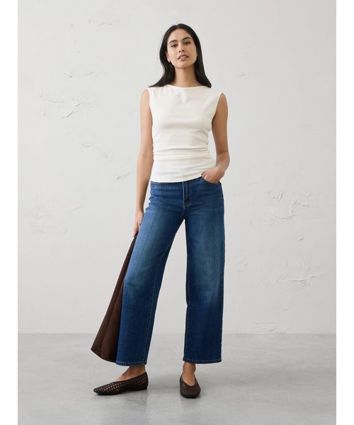 BANANA REPUBLIC FACTORY STORE(バナナリパブリック ファクトリーストア)の「BANANA REPUBLIC FACTORY STORE テクスチャード スモックド ルーシュトップス(Tシャツ/カットソー・レディース・ベージュ/ホワイト・L/M/S/XS)」の7枚目の写真