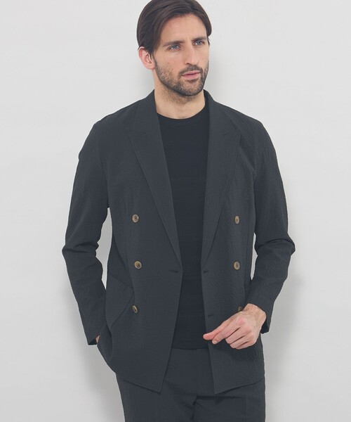 MACKINTOSH LONDON(マッキントッシュ ロンドン)の「【LEON掲載】ダブルウールサッカージャケット(テーラードジャケット・メンズ・ベージュ系その他7/チャコールグレー・42/38/40)」の1枚目の写真