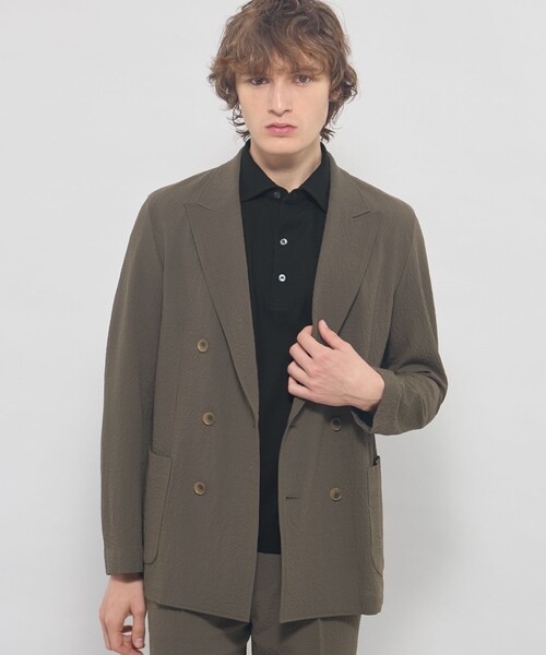 MACKINTOSH LONDON(マッキントッシュ ロンドン)の「【LEON掲載】ダブルウールサッカージャケット(テーラードジャケット・メンズ・ベージュ系その他7/チャコールグレー・42/38/40)」の2枚目の写真