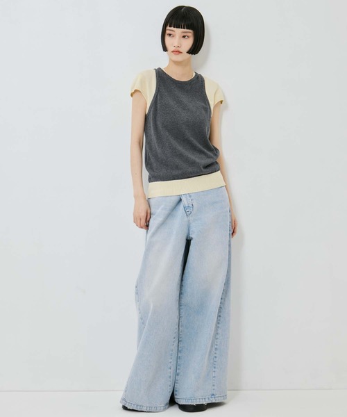 AKANE UTSUNOMIYA（アカネウツノミヤ）の「【AKANE UTSUNOMIYA/アカネウツノミヤ】SAP-FK01-1001【レイヤードニット】（Tシャツ/カットソー・レディース・グレー/ネイビー・FREE）」の16枚目の写真