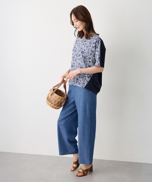 A/C DESIGN BY ALPHA CUBIC(エーシーデザインバイアルファキュービック)の「【Liberty】リバティプリントプルオーバー(Tシャツ/カットソー・レディース・イエロー/ネイビー/サックスブルー・M/L)」の10枚目の写真