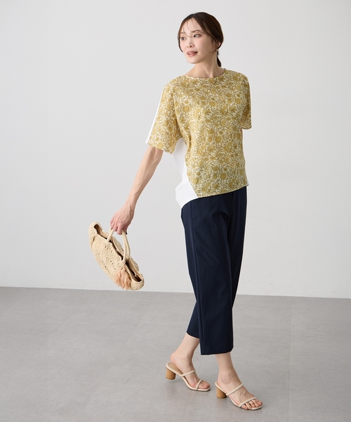 A/C DESIGN BY ALPHA CUBIC(エーシーデザインバイアルファキュービック)の「【Liberty】リバティプリントプルオーバー(Tシャツ/カットソー・レディース・イエロー/ネイビー/サックスブルー・M/L)」の12枚目の写真
