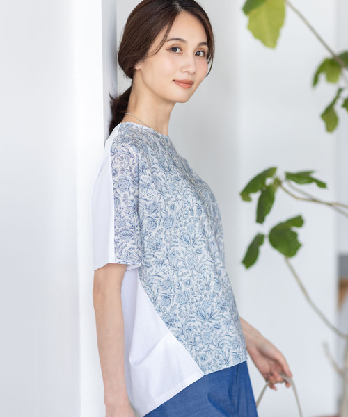 A/C DESIGN BY ALPHA CUBIC(エーシーデザインバイアルファキュービック)の「【Liberty】リバティプリントプルオーバー(Tシャツ/カットソー・レディース・イエロー/ネイビー/サックスブルー・M/L)」の20枚目の写真