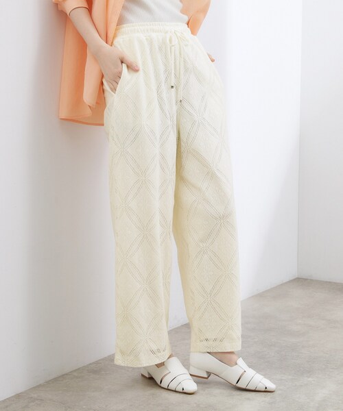 grove(グローブ)の「【貴島明日香さん着用】コーデを格上げ、レースイージーパンツ(その他パンツ・レディース・ブラック/ブラウン系その他/オフホワイト・02/03/01/04/05)」の6枚目の写真