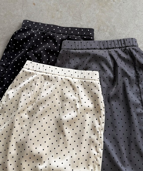 callautia(カラウティア)の「裾レースドットサテンスカート(スカート・レディース・チャコール/アイボリー/ブラック・SMALL/MEDIUM/LARGE)」の11枚目の写真
