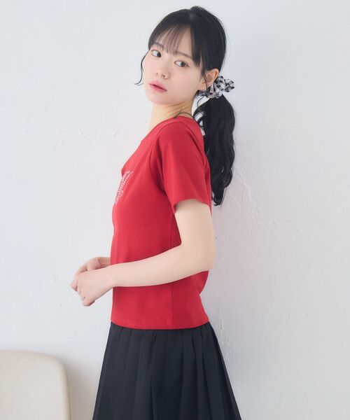 ems excite(エムズエキサイト)の「ビジューロゴTEE(Tシャツ/カットソー・レディース・オフホワイト/ピンク/ブラック/レッド・FREE)」の6枚目の写真
