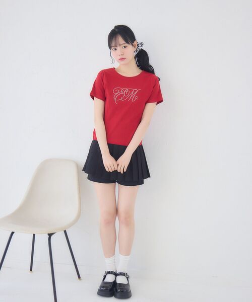 ems excite(エムズエキサイト)の「ビジューロゴTEE(Tシャツ/カットソー・レディース・オフホワイト/ピンク/ブラック/レッド・FREE)」の9枚目の写真