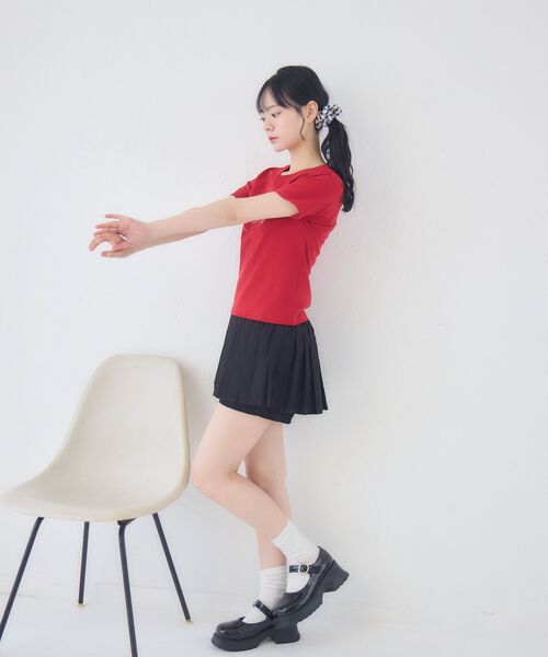 ems excite(エムズエキサイト)の「ビジューロゴTEE(Tシャツ/カットソー・レディース・オフホワイト/ピンク/ブラック/レッド・FREE)」の10枚目の写真