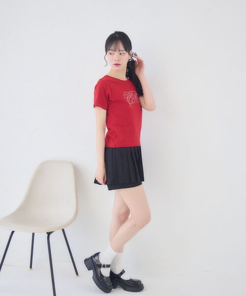 ems excite(エムズエキサイト)の「ビジューロゴTEE(Tシャツ/カットソー・レディース・オフホワイト/ピンク/ブラック/レッド・FREE)」の12枚目の写真