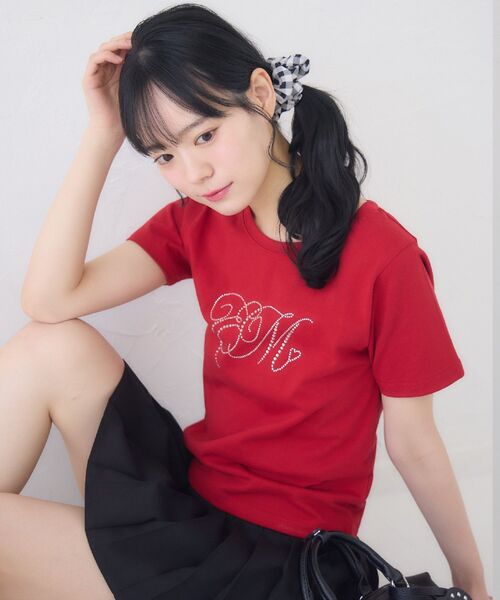 ems excite(エムズエキサイト)の「ビジューロゴTEE(Tシャツ/カットソー・レディース・オフホワイト/ピンク/ブラック/レッド・FREE)」の13枚目の写真