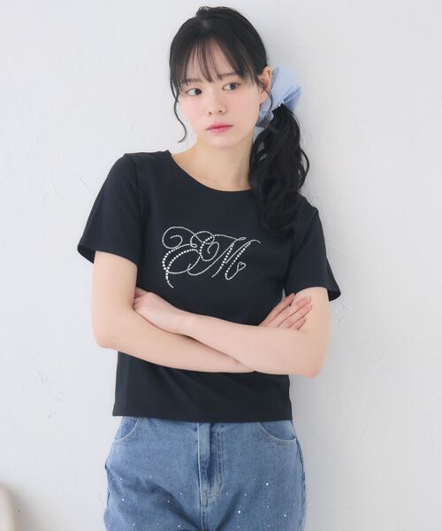 ems excite(エムズエキサイト)の「ビジューロゴTEE(Tシャツ/カットソー・レディース・オフホワイト/ピンク/ブラック/レッド・FREE)」の14枚目の写真