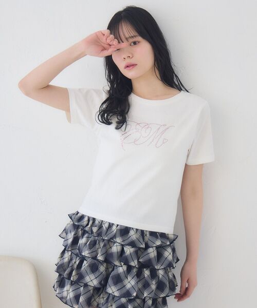 ems excite(エムズエキサイト)の「ビジューロゴTEE(Tシャツ/カットソー・レディース・オフホワイト/ピンク/ブラック/レッド・FREE)」の22枚目の写真