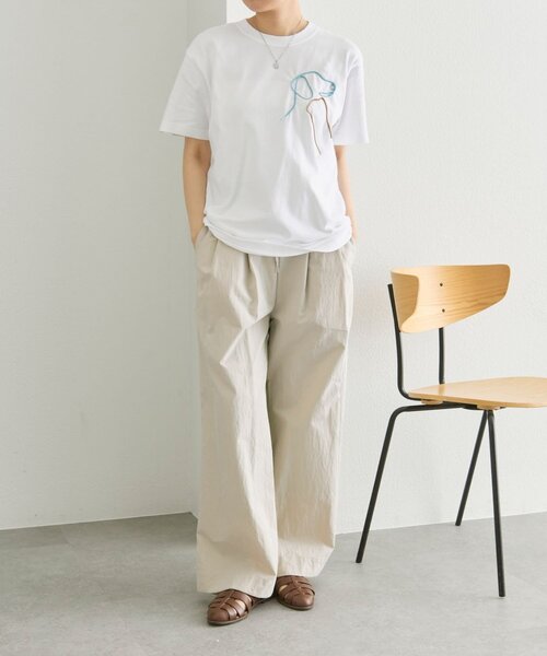 ear PAPILLONNER(イアパピヨネ)の「アニマルコードTシャツ【SUM1 STYLE】(Tシャツ/カットソー・レディース・ホワイト/ダークブラウン・FREE)」の8枚目の写真