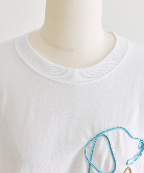 ear PAPILLONNER(イアパピヨネ)の「アニマルコードTシャツ【SUM1 STYLE】(Tシャツ/カットソー・レディース・ホワイト/ダークブラウン・FREE)」の14枚目の写真