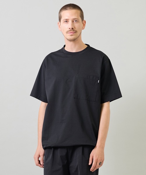 UNION STATION(ユニオンステーション)の「ペーパータッチドローコードTシャツ<ストレッチ・速乾・マシンウォッシャブル・イージーケア接触冷感>(Tシャツ/カットソー・メンズ・ネイビー/グレー/ホワイト/ブラック・L/M)」の2枚目の写真