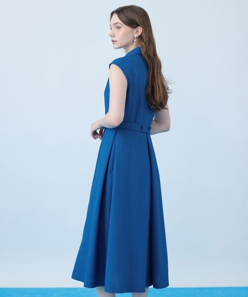 ANAYI(アナイ)の「ドライスラブステンカラージレ ワンピース〈セットアップ対応商品〉(ワンピース・レディース・ネイビー/ホワイト/ブルー・38/36)」の10枚目の写真