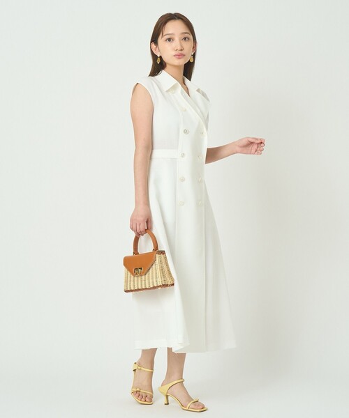 ANAYI(アナイ)の「ドライスラブステンカラージレ ワンピース〈セットアップ対応商品〉(ワンピース・レディース・ネイビー/ホワイト/ブルー・38/36)」の13枚目の写真