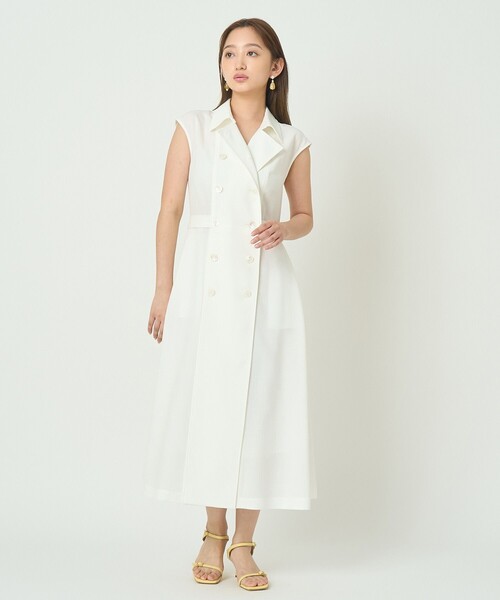 ANAYI(アナイ)の「ドライスラブステンカラージレ ワンピース〈セットアップ対応商品〉(ワンピース・レディース・ネイビー/ホワイト/ブルー・38/36)」の14枚目の写真