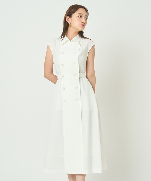 ANAYI(アナイ)の「ドライスラブステンカラージレ ワンピース〈セットアップ対応商品〉(ワンピース・レディース・ネイビー/ホワイト/ブルー・38/36)」の15枚目の写真