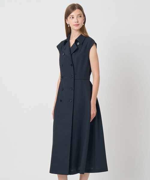 ANAYI(アナイ)の「ドライスラブステンカラージレ ワンピース〈セットアップ対応商品〉(ワンピース・レディース・ネイビー/ホワイト/ブルー・38/36)」の19枚目の写真